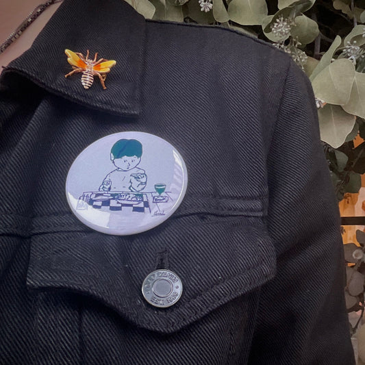 「ピザ食べる?」缶バッジ