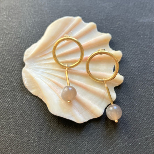 Peach Moonstone ピアス